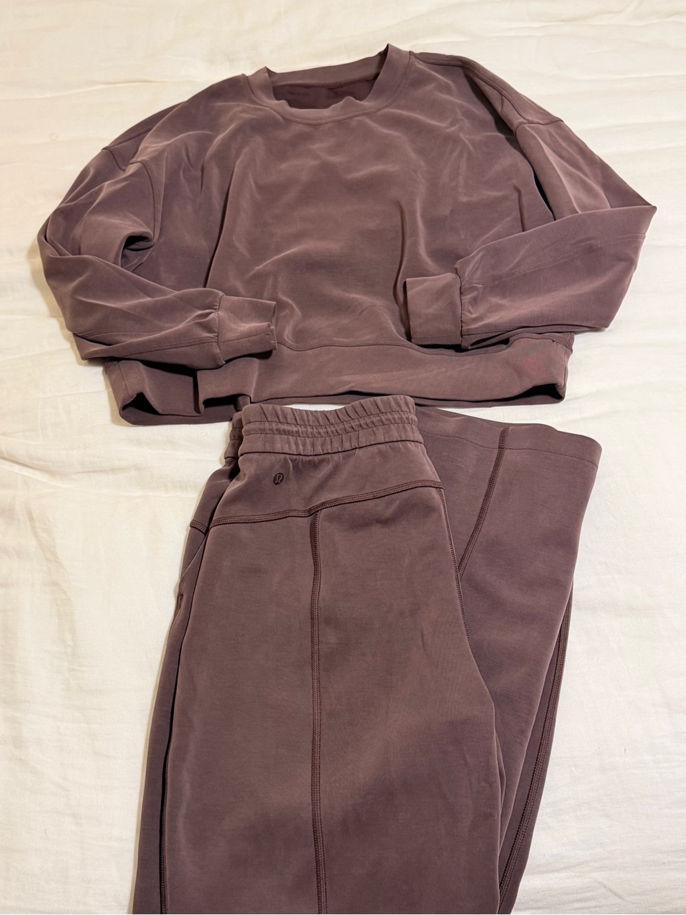lululemon athletica Softstreme Brown Crewneck Sweatshirt and Pants